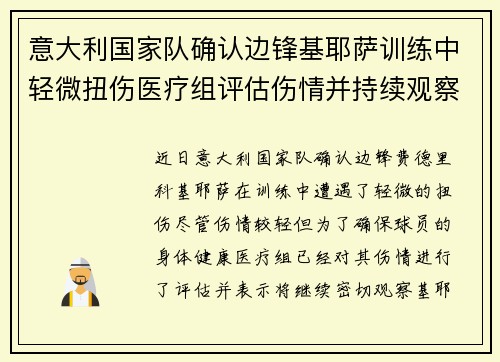 意大利国家队确认边锋基耶萨训练中轻微扭伤医疗组评估伤情并持续观察